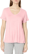 Jane & Bleecker Women's V-Neck Tee  Color Pink Size L