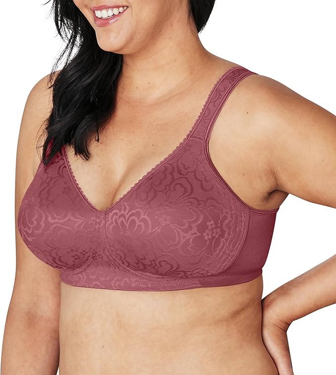 Playtex 18-Hour Ultimate Lift Wireless Full-Coverage Bra  Rustic Berry Red Size 44C