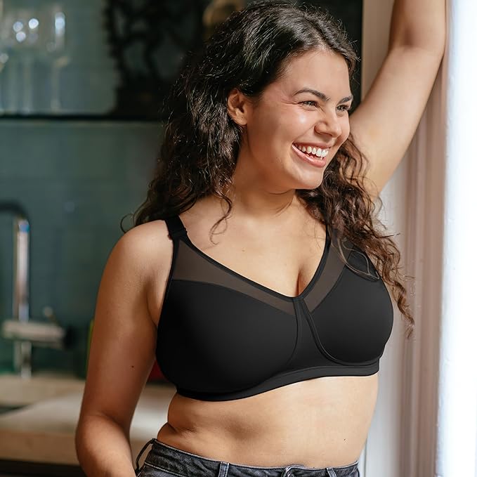 Playtex Women's 18 Hour Smoothing Minimizer Bra  Black Size 38DD