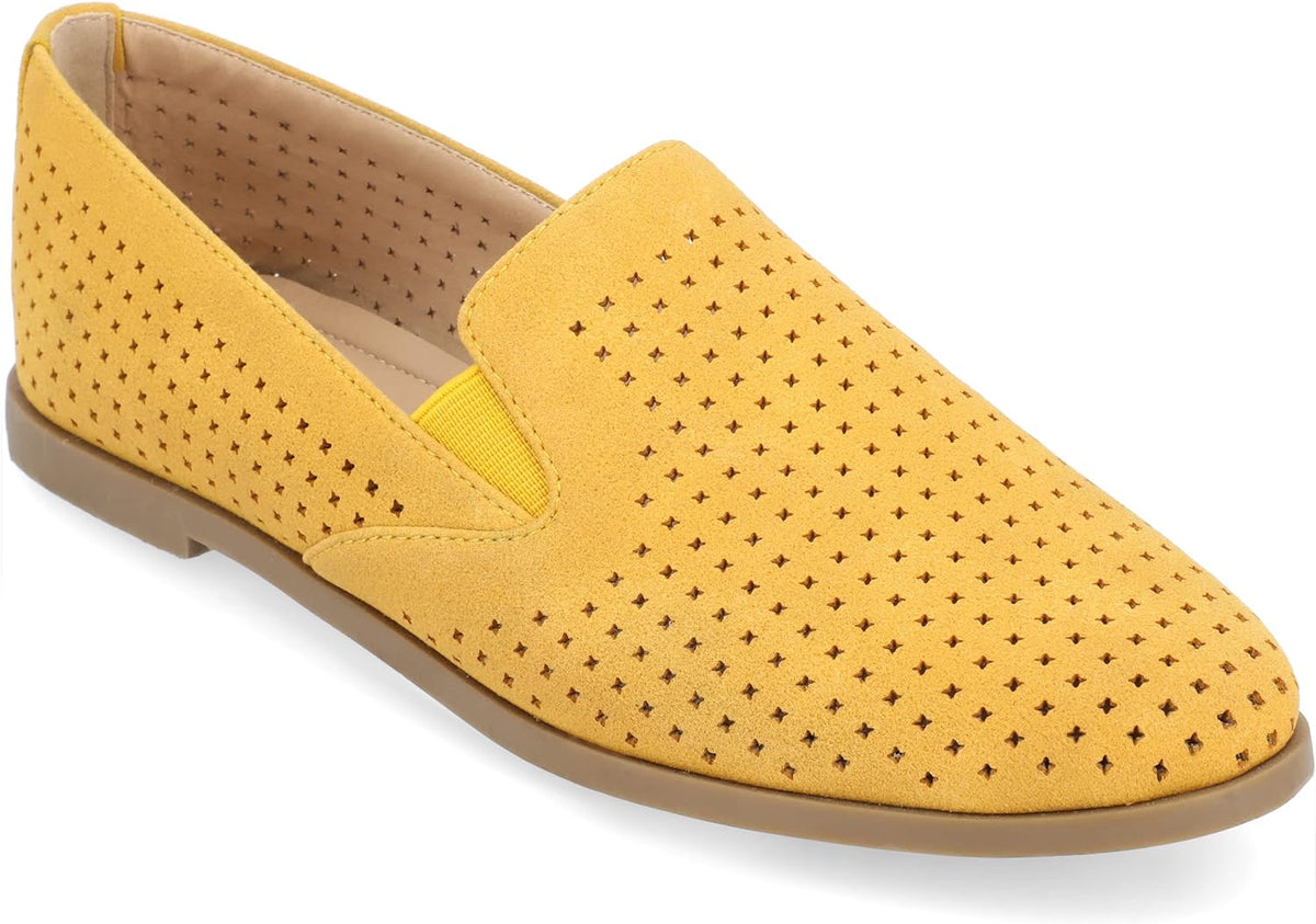 Journee Collection Women's Lucie Slip On Almond Toe Loafer Flats  Color Mustard Size 7M