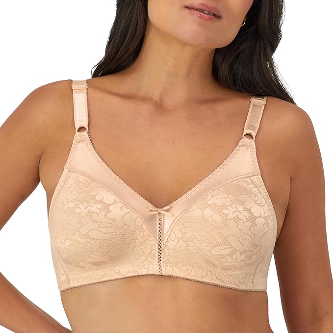 Bali Double Support Spa Closure Wirefree Bra  Soft Taupe Nude Size 38D