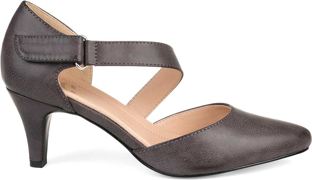Journee Collection Women's Tillis Cross Strap Pump  Color Taupe Size 9M