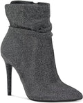 Jessica Simpson Women's Lerona Pointed-Toe Dress Booties  Glitter Pewter Size 7
