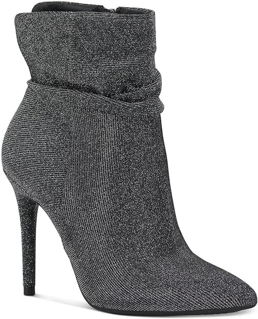 Jessica Simpson Women's Lerona Pointed-Toe Dress Booties  Glitter Pewter Size 7