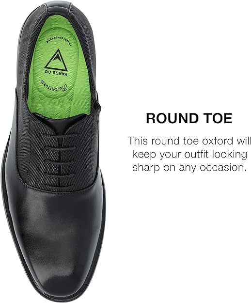 Vance Co. Men's Vincent Plain Toe Oxford  Color Black Size 10M