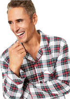Family Pajamas Men's Cotton Knit Plaid Pajama Set  Color Stewart Plaid Size L