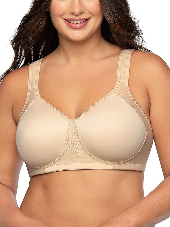 Vanity Fair Full-Figure Wireless Sports Bra  Color Damask Neutral Nude Size 40D