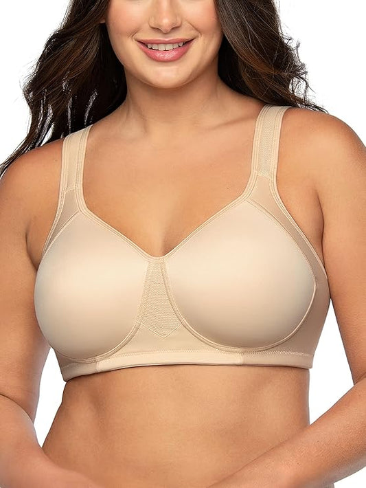 Vanity Fair Full-Figure Wireless Sports Bra  Color Damask Neutral Nude Size 40D