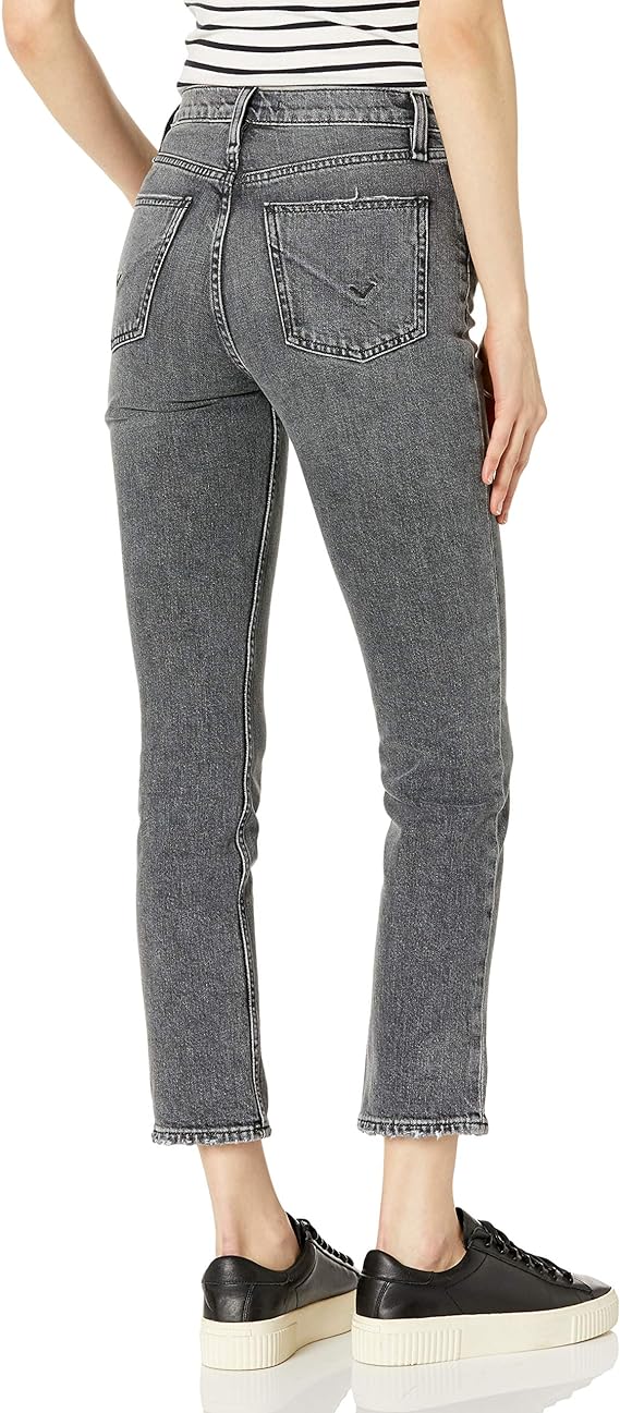 Hudson Women's Holly High Rise Straight Leg Ankle Jeans  Color Gray Size 27