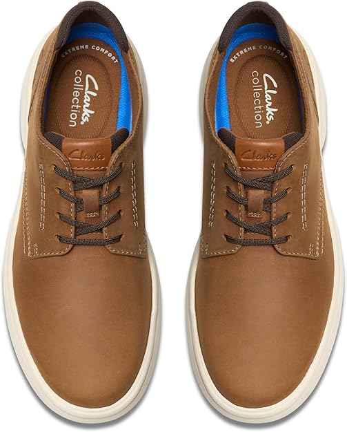 Clarks Men's Bradle Bradley Plain Oxfords  Light Brown Leather Size 9.5