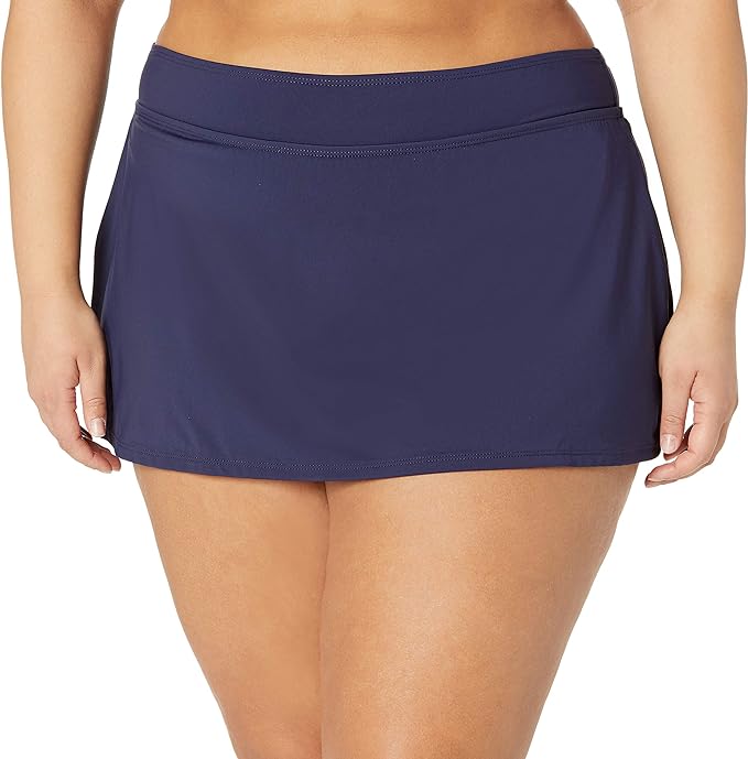 Anne Cole Plus Size Solid Classic Swim Skirt  Color Navy Size 24W