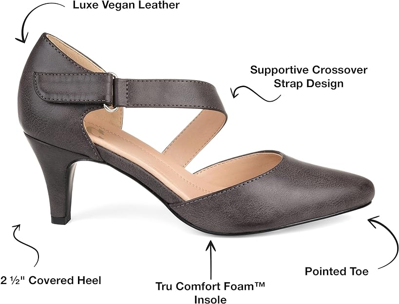 Journee Collection Women's Tillis Cross Strap Pump  Color Taupe Size 9M
