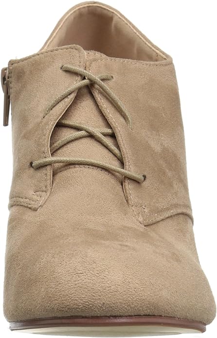 Journee Collection Women's Leona High Heel Lace-up Faux Suede Pumps  Color Taupe Size 7W