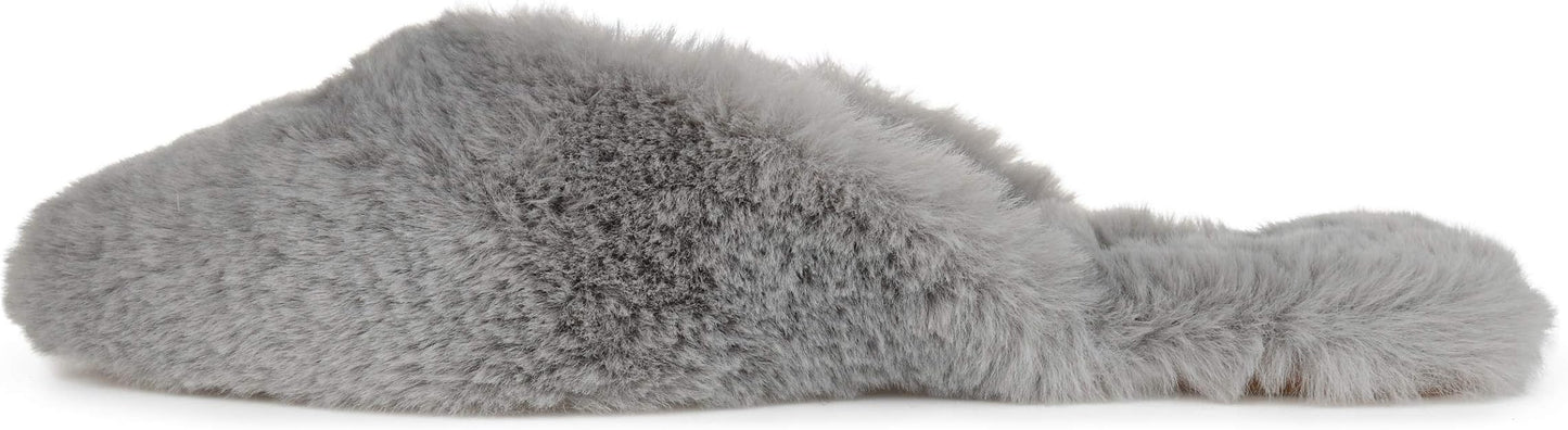 Journee Collection Women's Faux Fur Sundown Slippers  Gray Size 11