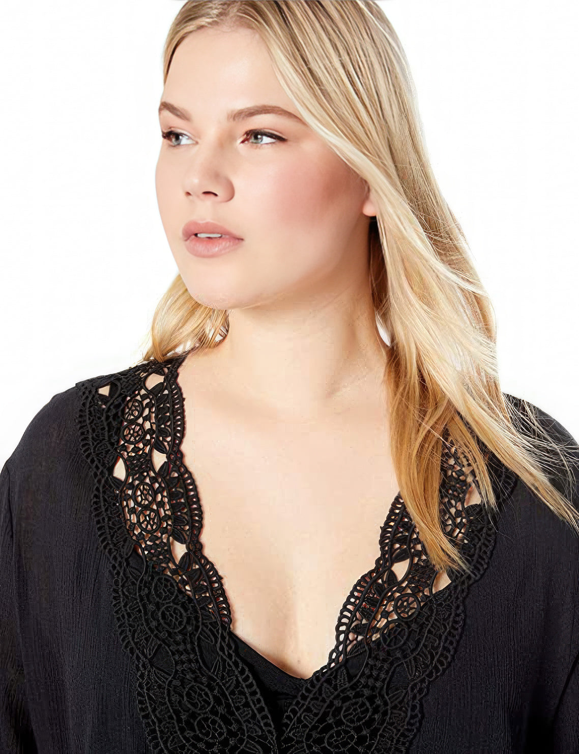 La Blanca V-Neck Tunic Swimsuit Cover Up  Color Black Size S