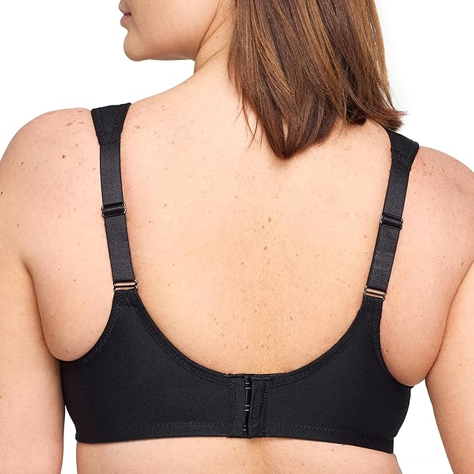 Glamorise Low Cut Wonderwire Underwire Lace Bra   Black Size 34C