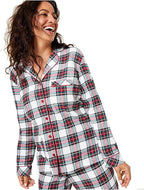 Family Pajamas Women's Cotton Knit Plaid Pajamas Set  Color Stewart Plaid Size 2XL