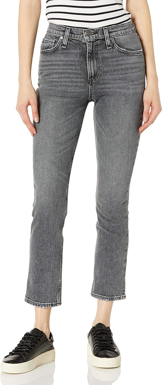 Hudson Women's Holly High Rise Straight Leg Ankle Jeans  Color Gray Size 27