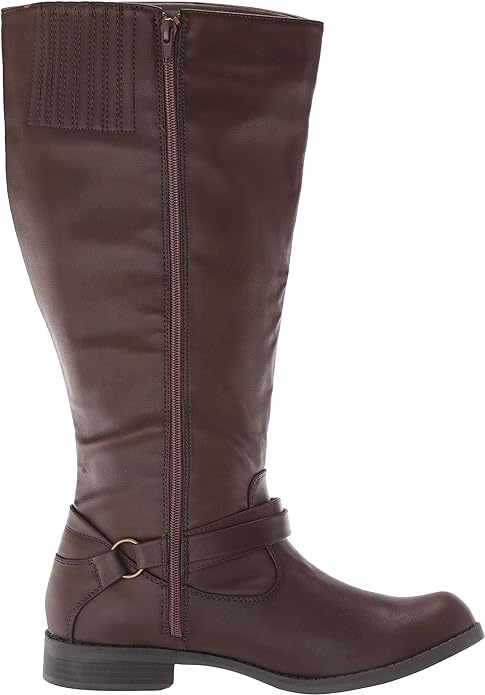 Easy Street Women's Quinn Plus Plus Harness Boot  Color Brown Burnish Size 8.5M (Extra Wide Calf)