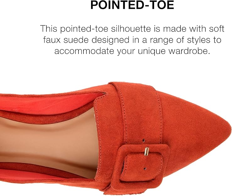 Journee Collection Women's Audrey Dress Loafer Flat  Rust Size 7.5
