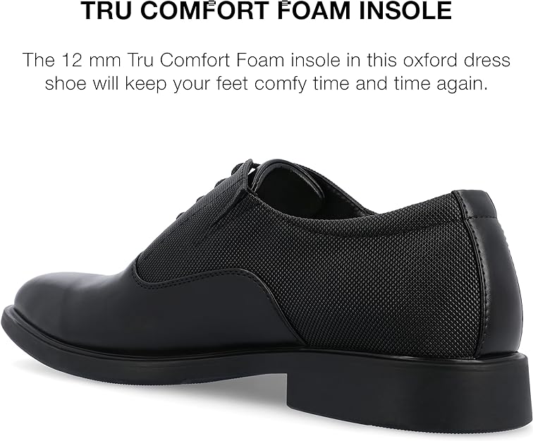 Vance Co. Men's Vincent Plain Toe Oxford  Color Black Size 10M