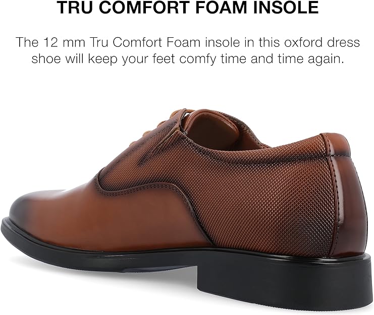 Vance Co. Men's Vincent Plain Toe Oxford  Color Chestnut Size 10.5M