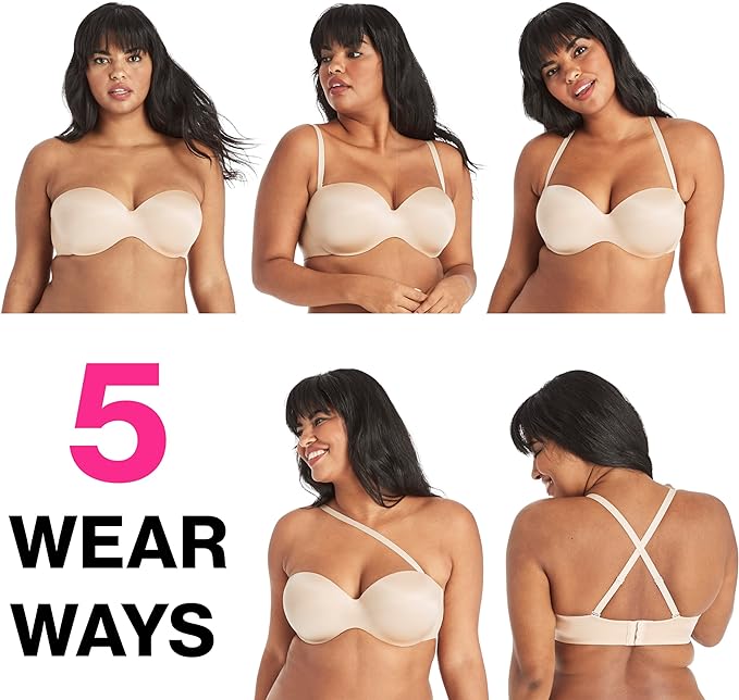 Maidenform DreamWire Strapless 6-Way Convertible Bra  Black Size 38C