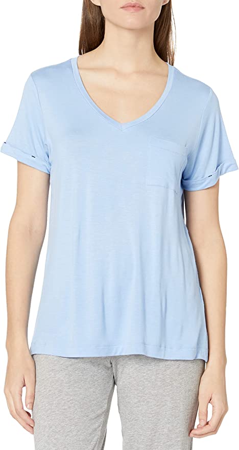 Jane & Bleecker Women's V-Neck Tee  Color Blue Size L
