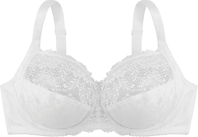 Dorina Women's Philippa Full Cup Non Padded Underwire Demi Bra  White Size 44D
