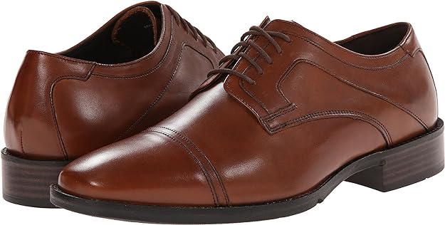 Johnston & Murphy Men's Larsey Oxford  Color Tan Italian Calfskin Size 7.5M