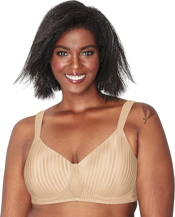 Playtex Wireless Smooth Full-Coverage T-Shirt Bra  Nude Stripe Size 36DD