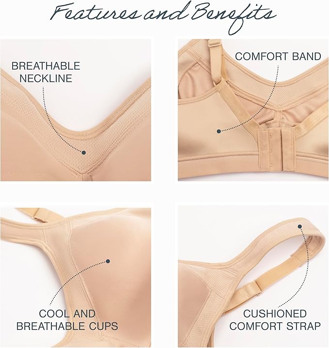 Playtex 18-Hour Stylish Support Comfort Wireless Bra  Nude Size 40DD Style 4159