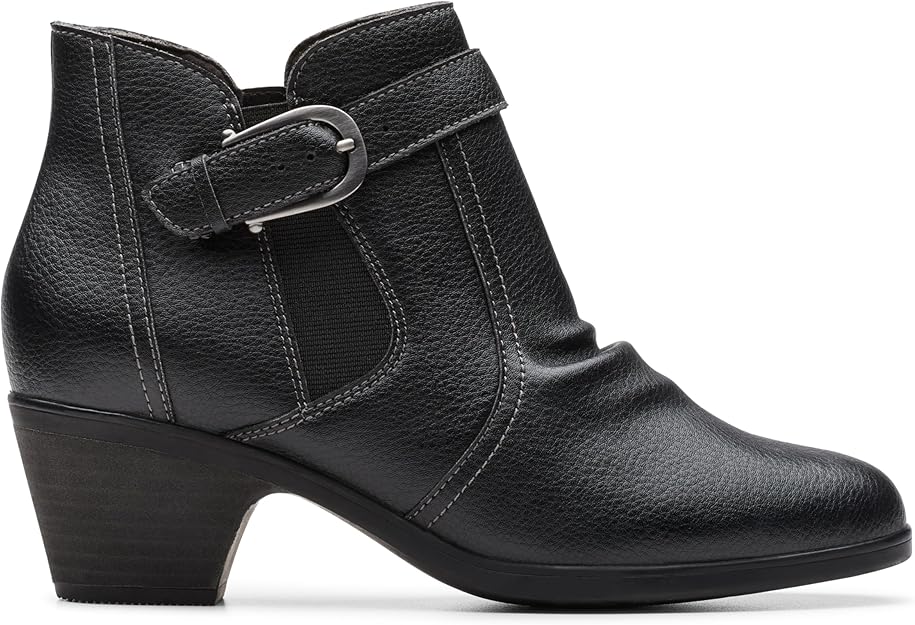 Clarks Women's Emily2 Opal Boots  Black Leather Size 9W