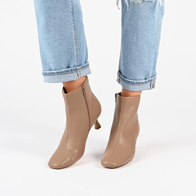 Journee Collection Women's Kelssa Comfort Foam Booties  Taupe Size 5.5