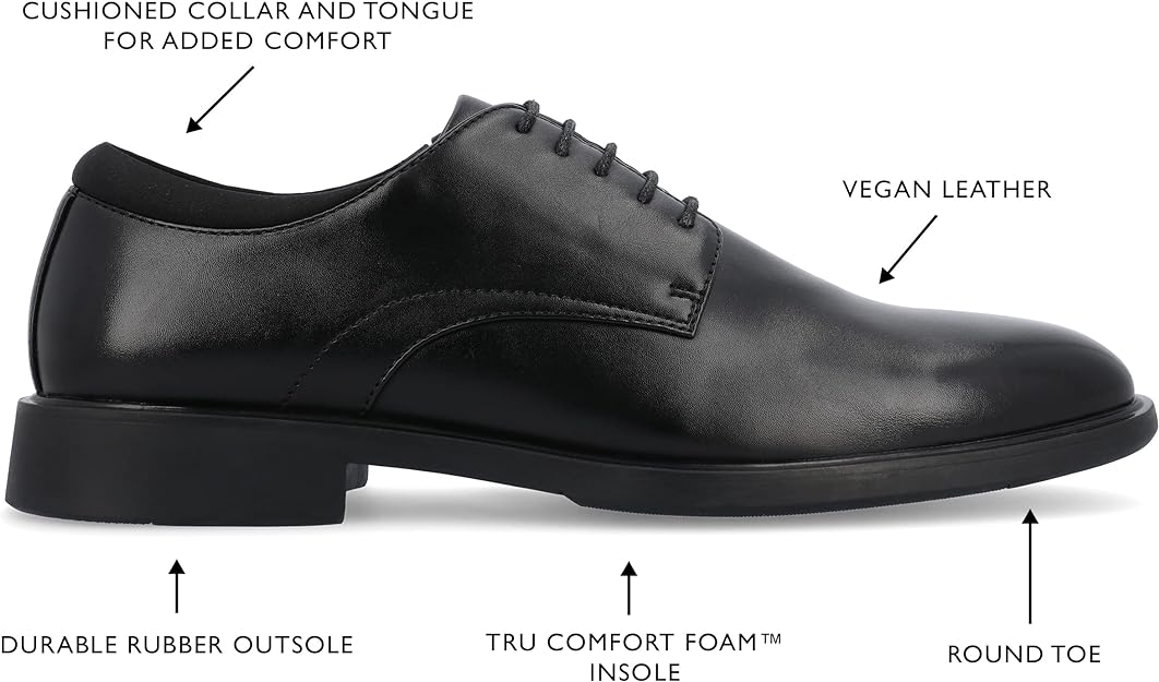 Vance Co. Men's Kimball Round Toe Oxford  Color Black Size 11.5W