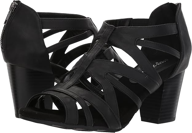 Easy Street Women's Amaze Dress Heeled Sandals  Black Size 8