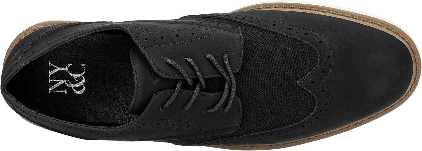 New York & Company Men's Tyler Wingtip Oxford Shoes  Black Size 10