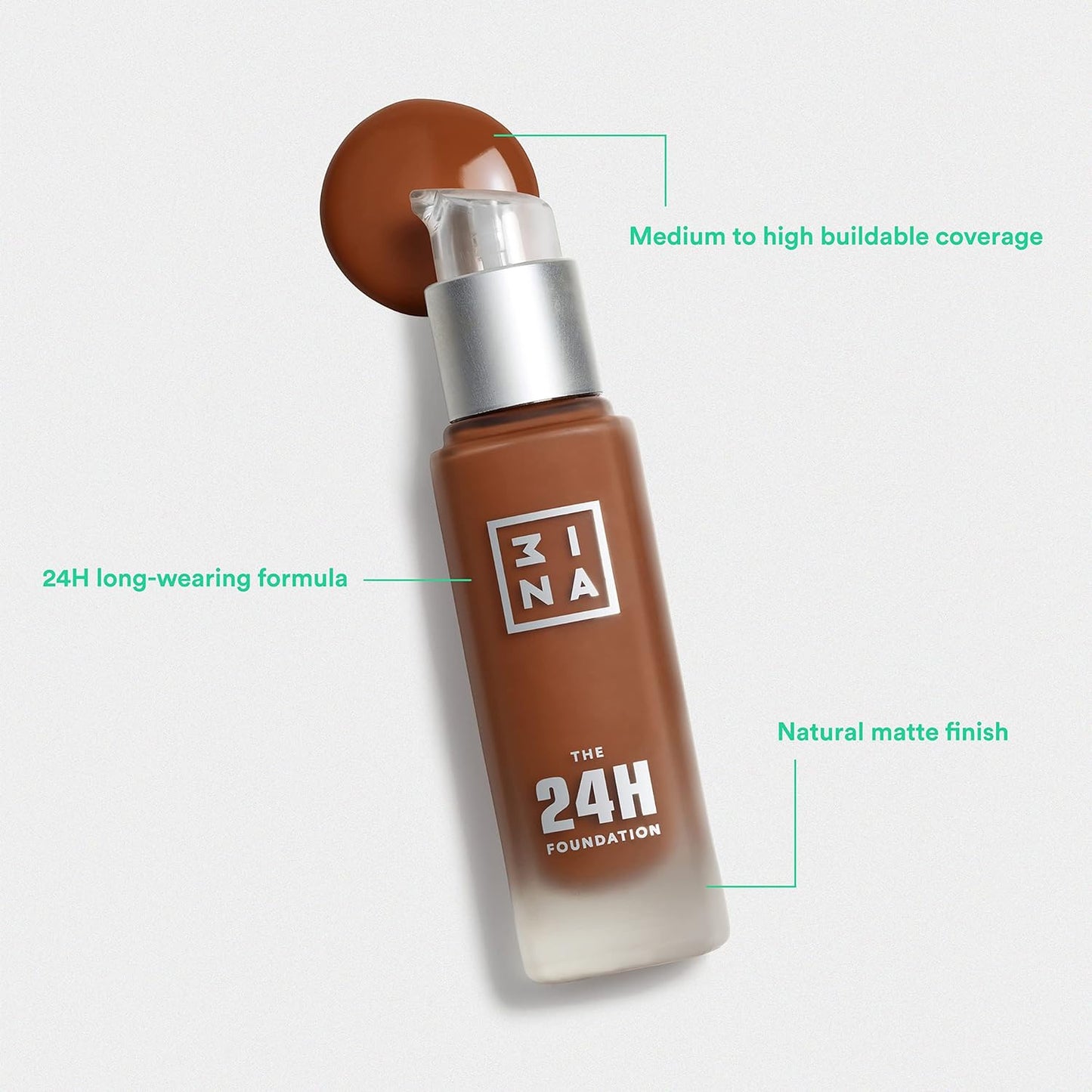 3INA The 24H Foundation 651, Sand Beige, 1.01oz