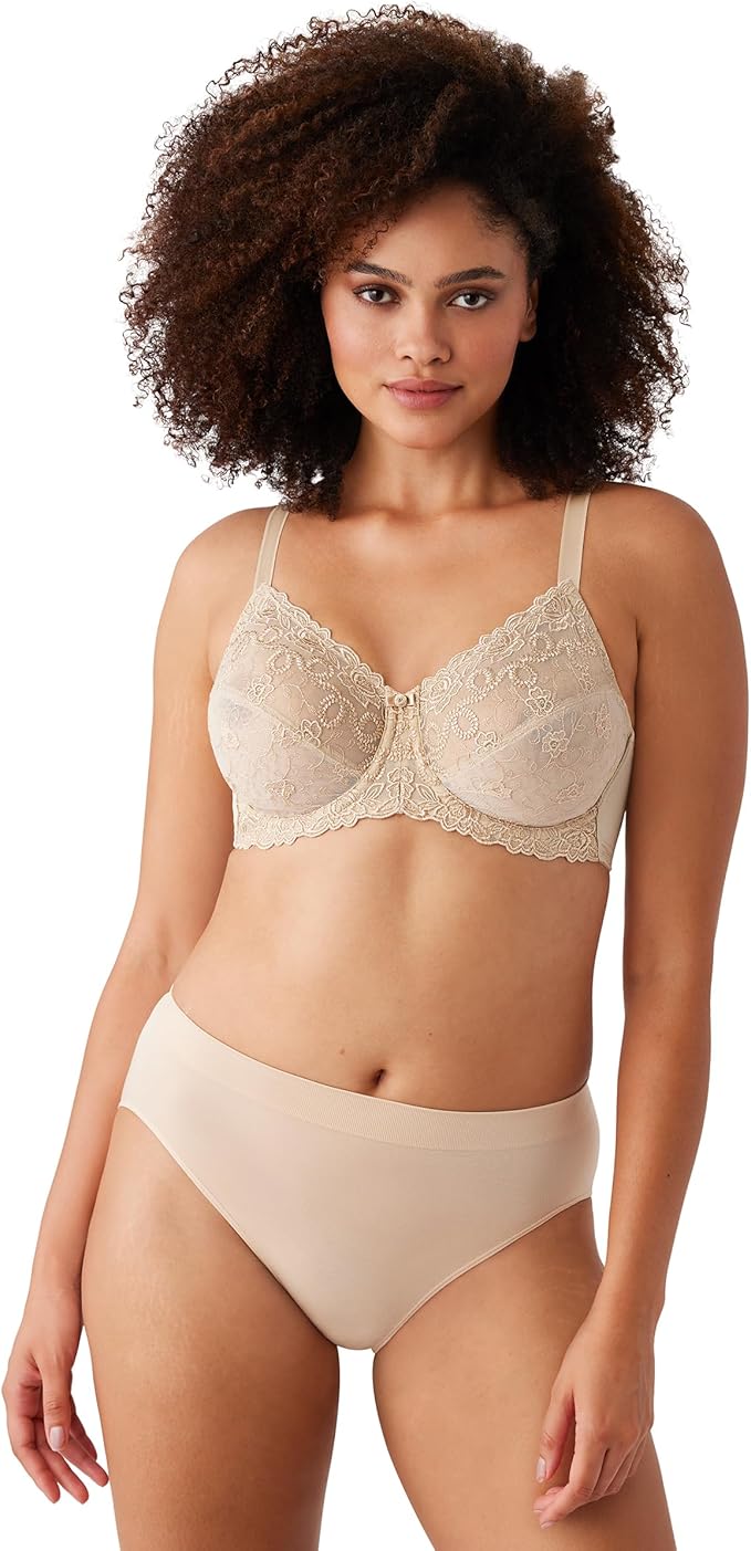 Wacoal Women's Renaissance Rose Embroidered Underwire Bra  Buff Size 34C
