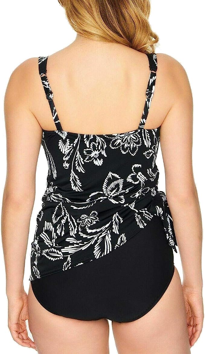 Swim Solutions Women's Tummy-Control Flyaway Swimdress  Color Classic Bloom Size 12