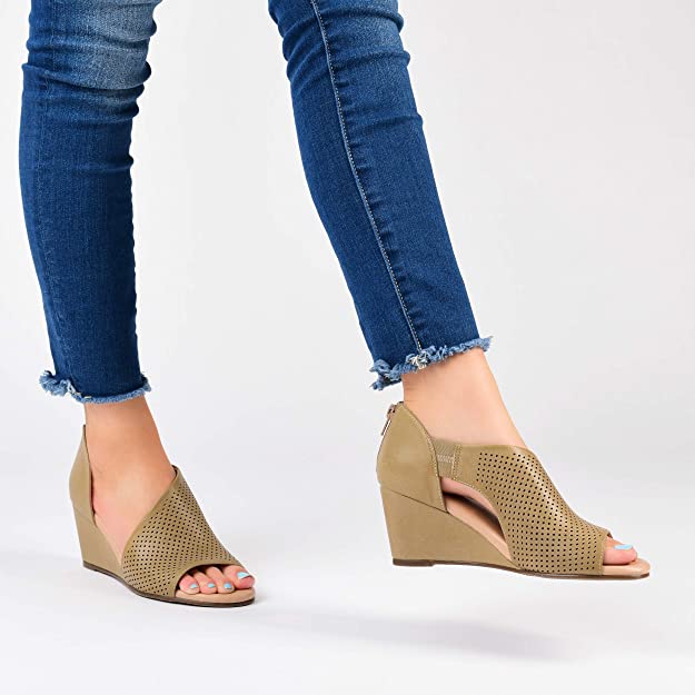 Journee Collection Women's Aretha Wedge  Color Taupe Size 10M