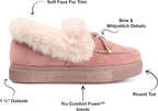 Journee Collection Women's Midnight Vegan Fur Trim Slippers  Color Blush Size 8M