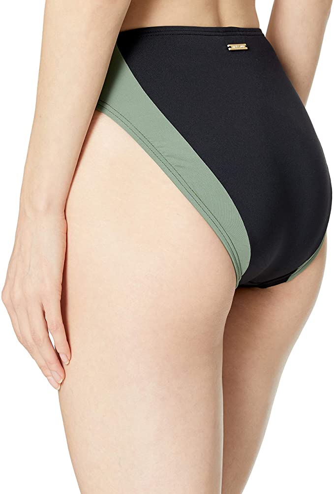 Vince Camuto Women's High Leg Bikini Bottom Swimsuit  Color Sun Block Black Size XS