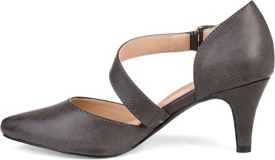 Journee Collection Women's Tillis Cross Strap Pump  Color Taupe Size 9M