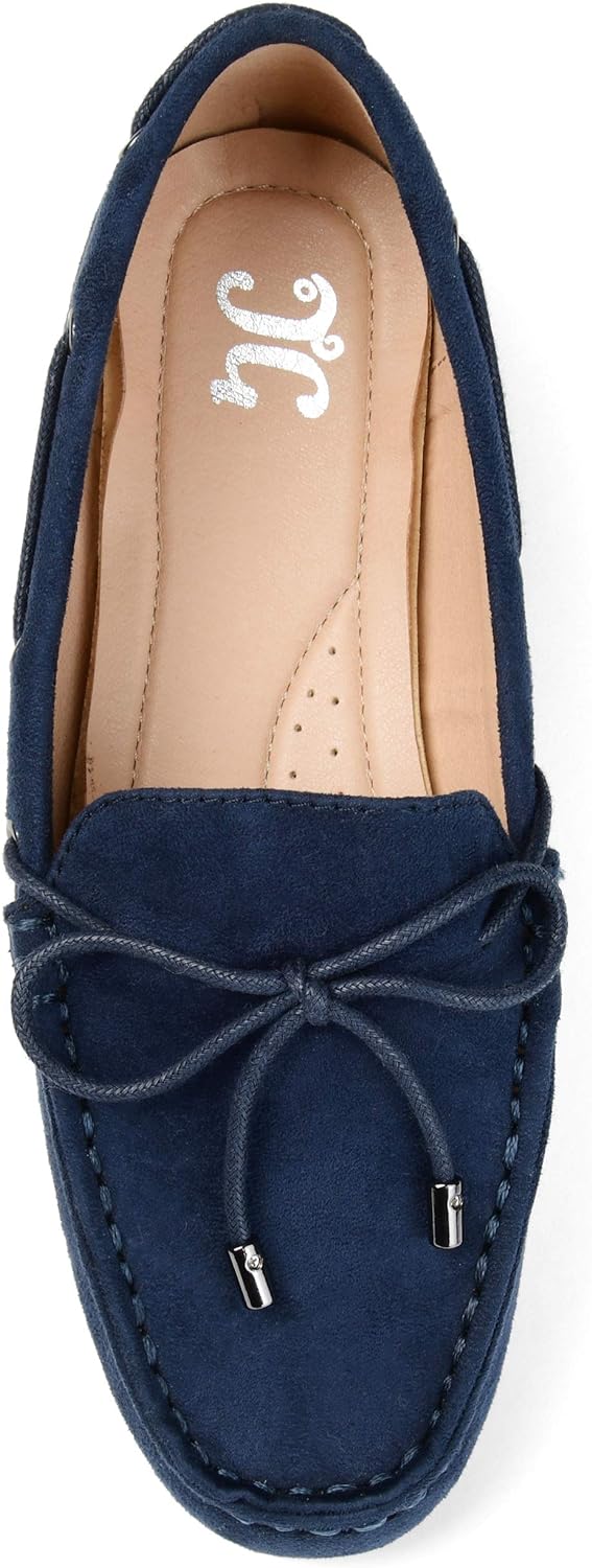 Journee Collection Women's Thatch Faux Suede Slip-on Loafers  Color Navy Size 7M
