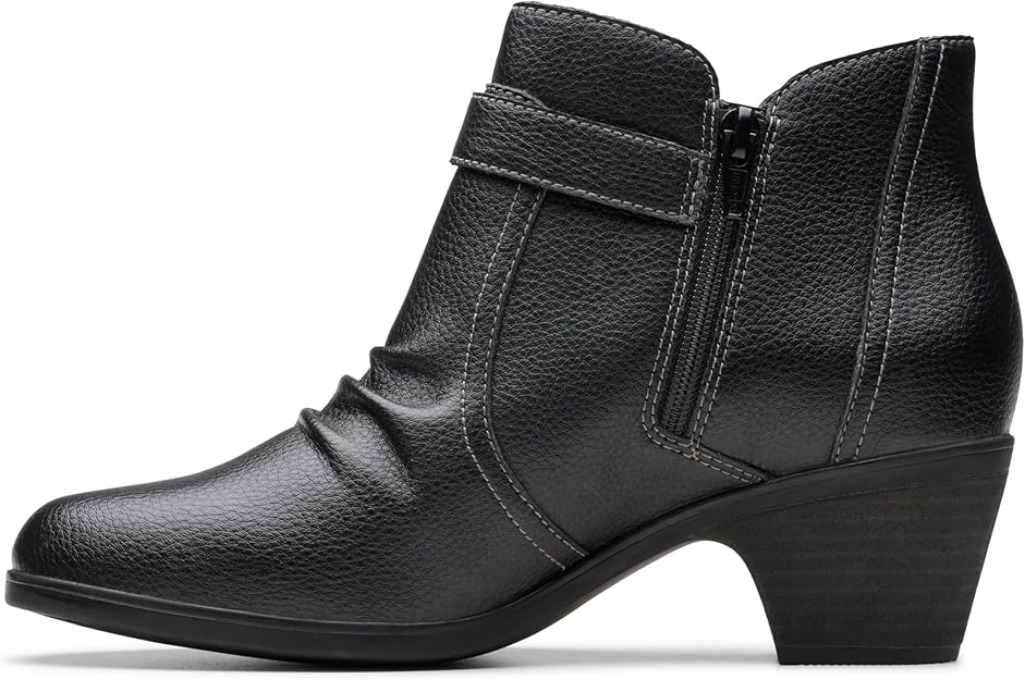Clarks Women's Emily2 Opal Boots  Black Leather Size 8.5W