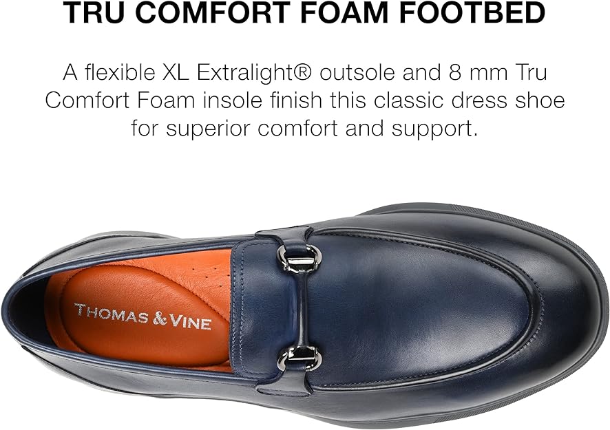 Thomas & Vine Mens Burns Bit Tru Comfort Loafer  Color Navy Size 12M
