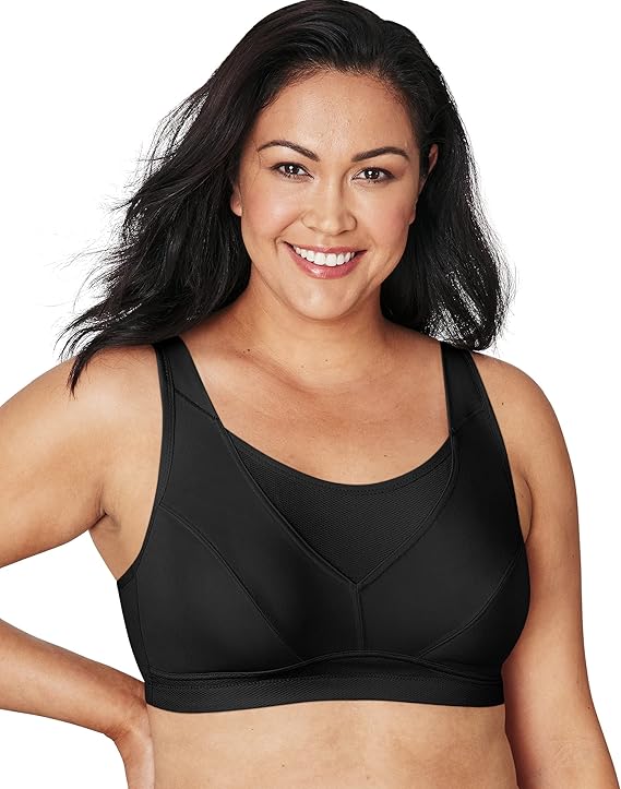 Playtex Women's Secrets Bounce Control Wirefree Bra  Black Size 38DD