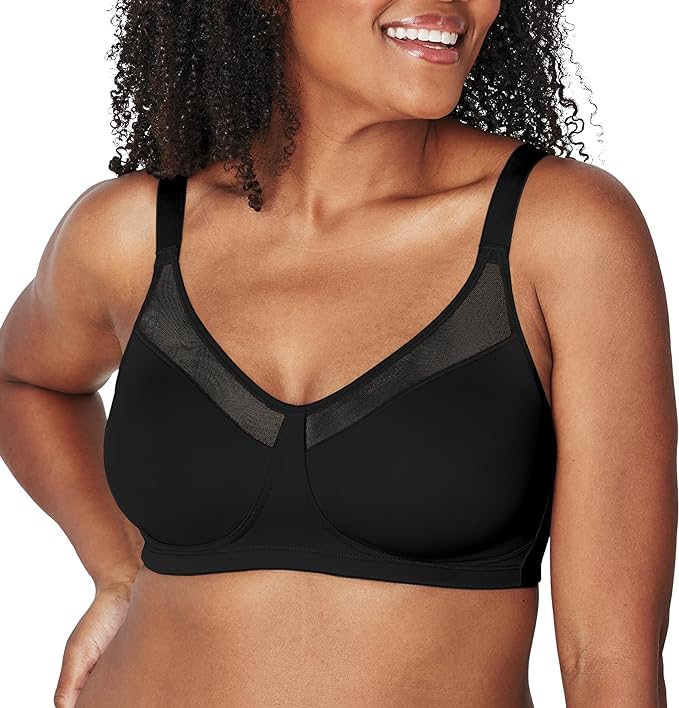 Playtex Women's 18 Hour Smoothing Minimizer Bra  Black Size 38DD