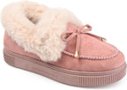 Journee Collection Women's Midnight Vegan Fur Trim Slippers  Color Blush Size 8M